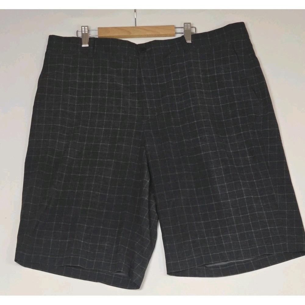 Nike Golf Mens Size 36 Dri-Fit Tour Performance Shorts Black Grey Check 11 In